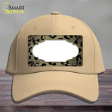 Gold Black Cheetah Scallop Oil Rubbed Novelty License Plate Hat Cotton / Khaki