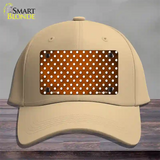 Orange White Small Dots Oil Rubbed Novelty License Plate Hat Cotton / Khaki