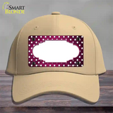 Pink White Small Dots Scallop Oil Rubbed Novelty License Plate Hat Cotton / Khaki