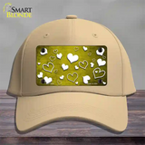 Yellow White Love Oil Rubbed Novelty License Plate Hat Cotton / Khaki