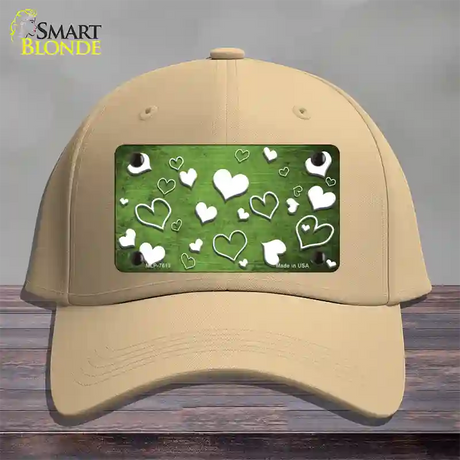 Lime Green White Love Oil Rubbed Novelty License Plate Hat Cotton / Khaki