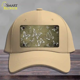 Gold White Butterfly Oil Rubbed Novelty License Plate Hat Cotton / Khaki