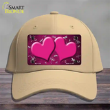 Pink White Dragonfly Hearts Oil Rubbed Novelty License Plate Hat Cotton / Khaki