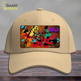 Orange Splatter Oil Rubbed Novelty License Plate Hat Cotton / Khaki