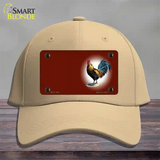 Rooster Offset Red Novelty License Plate Hat Cotton / Khaki