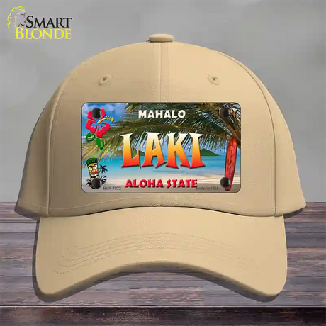 Laki Hawaii State Novelty License Plate Hat Cotton / Khaki