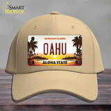 Oahu Hawaiian Islands Novelty License Plate Hat Cotton / Khaki