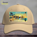 Beach Bum Hawaii Pineapple Novelty License Plate Hat Cotton / Khaki