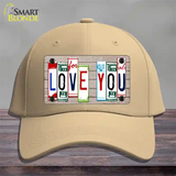 Love You License Plate Art Wood Novelty License Plate Hat Cotton / Khaki