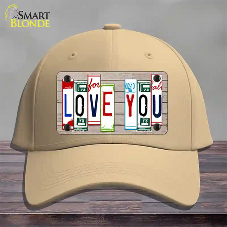 Love You License Plate Art Wood Novelty License Plate Hat Cotton / Khaki