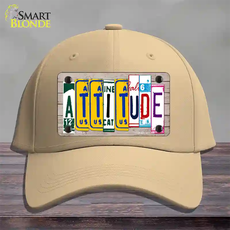 Attitude License Plate Art Wood Novelty License Plate Hat Cotton / Khaki