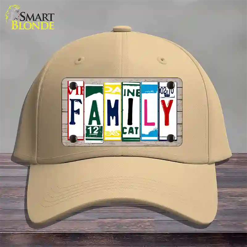 Family License Plate Art Wood Novelty License Plate Hat Cotton / Khaki