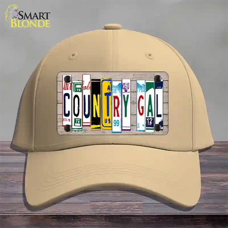 Country Gal Plate Art Novelty License Plate Hat Cotton / Khaki