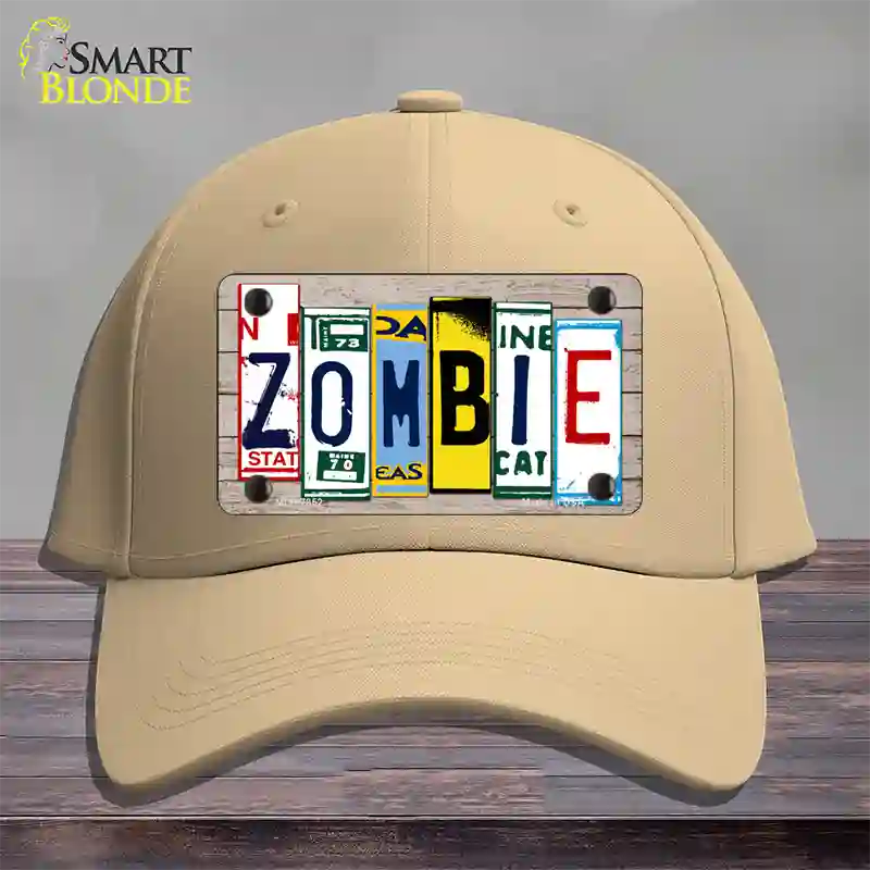 Zombie License Plate Art Wood Novelty License Plate Hat Cotton / Khaki