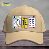 Route 66 License Plate Art Wood Novelty License Plate Hat Cotton / Khaki