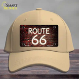 Route 66 Neon Brick Novelty License Plate Hat Cotton / Khaki