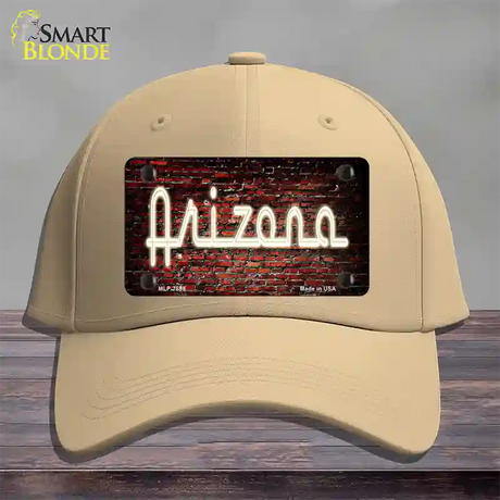 Arizona Neon Brick Novelty License Plate Hat Cotton / Khaki