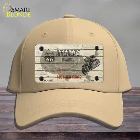 Americas Highway Route 66 Novelty License Plate Hat Cotton / Khaki