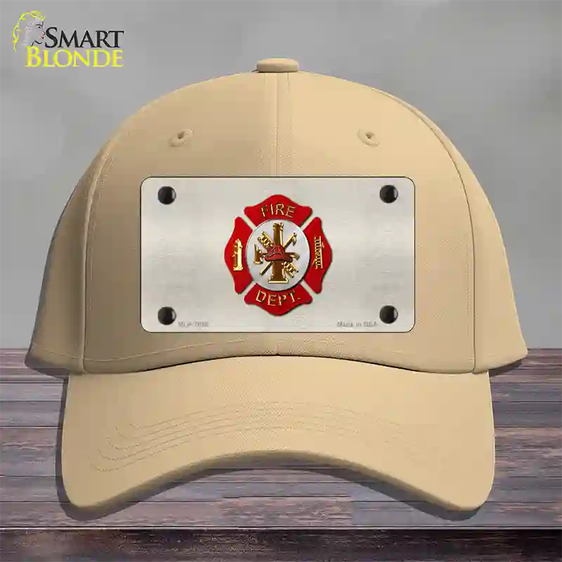 Fire Department Novelty License Plate Hat Cotton / Khaki