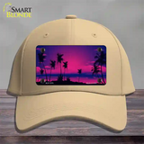 Sunset Pink Novelty License Plate Hat Cotton / Khaki