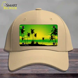 Sunset Yellow Green Novelty License Plate Hat Cotton / Khaki