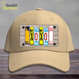 XOXO License Plate Art Novelty License Plate Hat Cotton / Khaki