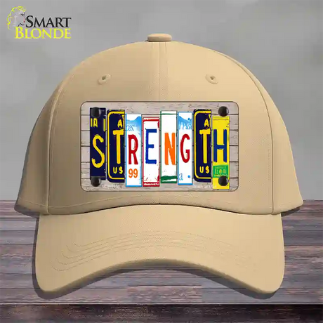 Strength Wood License Plate Art Novelty License Plate Hat Cotton / Khaki