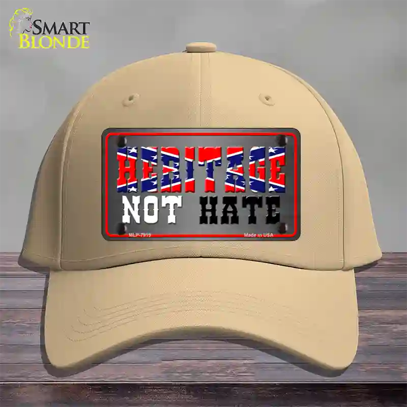 Heritage Not Hate Novelty License Plate Hat Cotton / Khaki