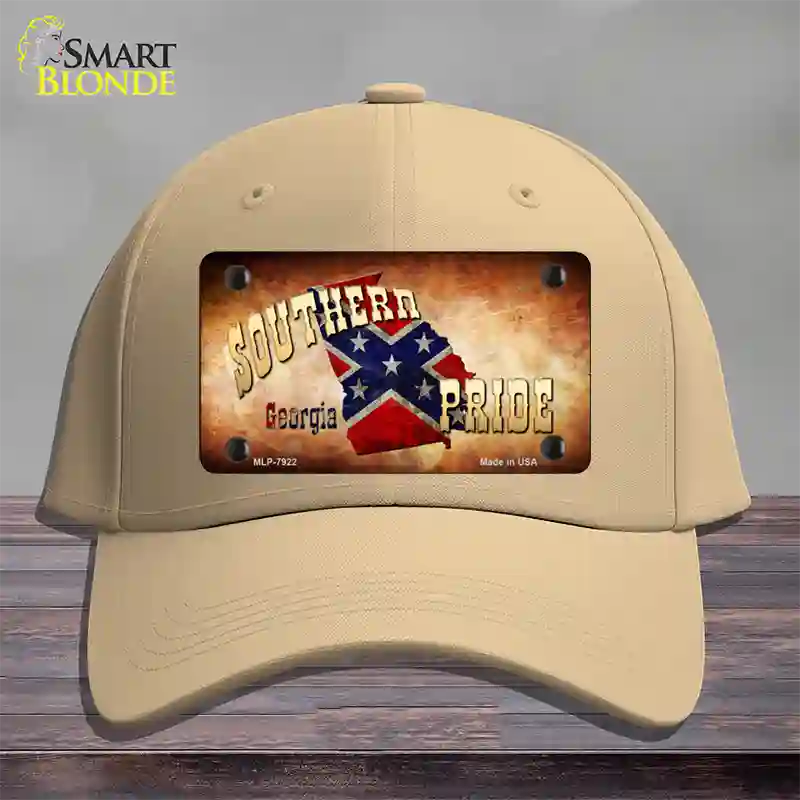 Southern Pride Georgia Novelty License Plate Hat Cotton / Khaki