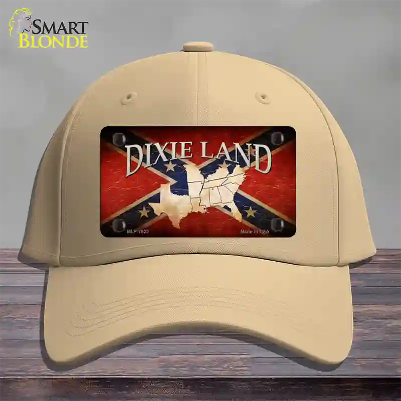 Dixie Land Novelty License Plate Hat Cotton / Khaki