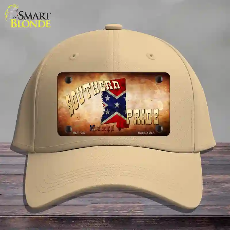 Southern Pride Mississippi Novelty License Plate Hat Cotton / Khaki