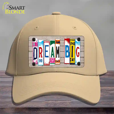 Dream Big Wood License Plate Art Novelty License Plate Hat Cotton / Khaki