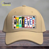 Whatever Wood License Plate Art Novelty License Plate Hat Cotton / Khaki