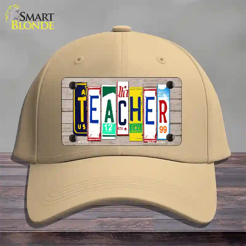 Teacher Wood License Plate Art Novelty License Plate Hat Cotton / Khaki