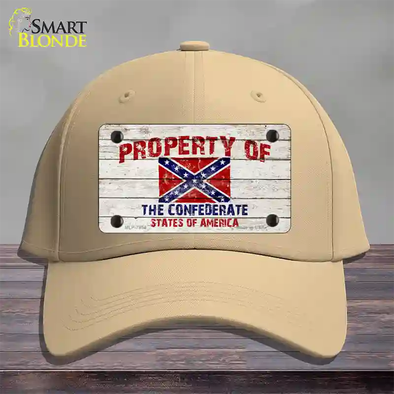 Property Of Confederate States Novelty License Plate Hat Cotton / Khaki