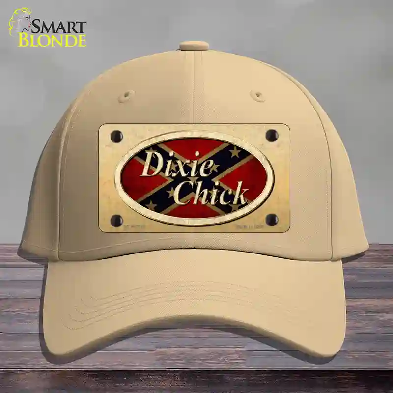 Dixie Chick Confederate Novelty License Plate Hat Cotton / Khaki