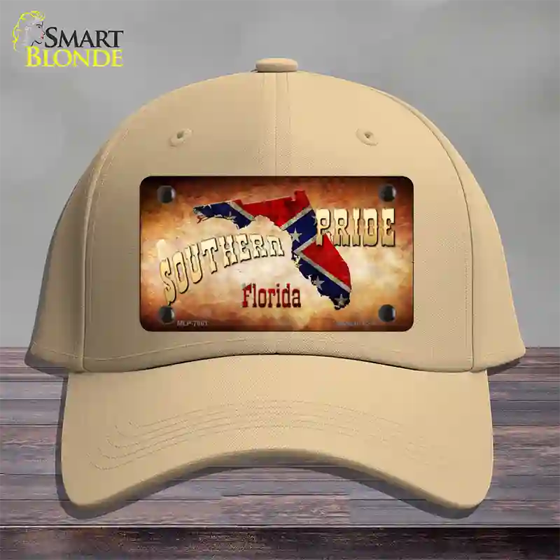 Southern Pride Florida Novelty License Plate Hat Cotton / Khaki