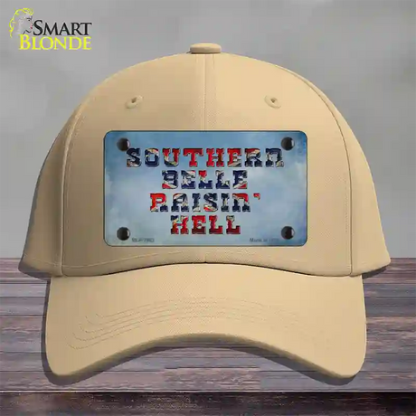 Southern Bell Raisin Hell Novelty License Plate Hat Cotton / Khaki