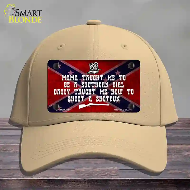 Mama Taught Me Novelty License Plate Hat Cotton / Khaki