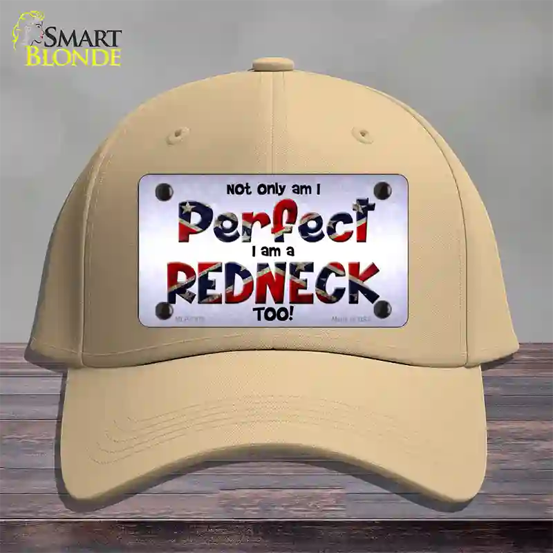 Perfect Redneck Novelty License Plate Hat Cotton / Khaki