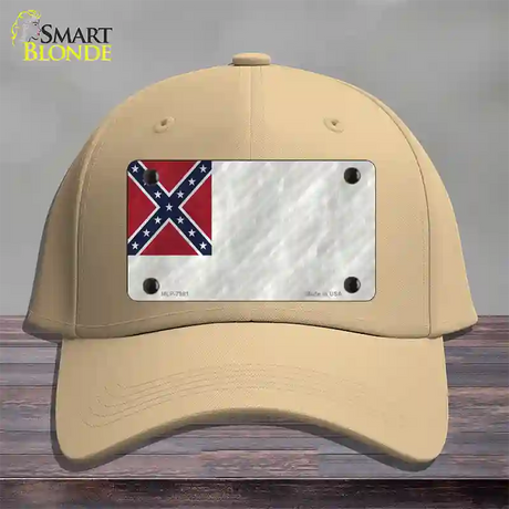 Second Confederate Flag Novelty License Plate Hat Cotton / Khaki