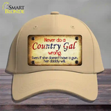 Country Gal Wrong Novelty License Plate Hat Cotton / Khaki