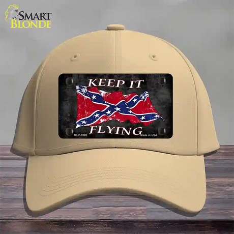 Confederate Keep It Flying Novelty License Plate Hat Cotton / Khaki