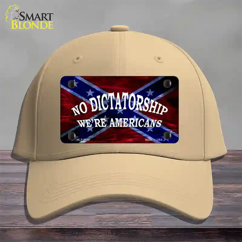 No Dictatorship Novelty License Plate Hat Cotton / Khaki