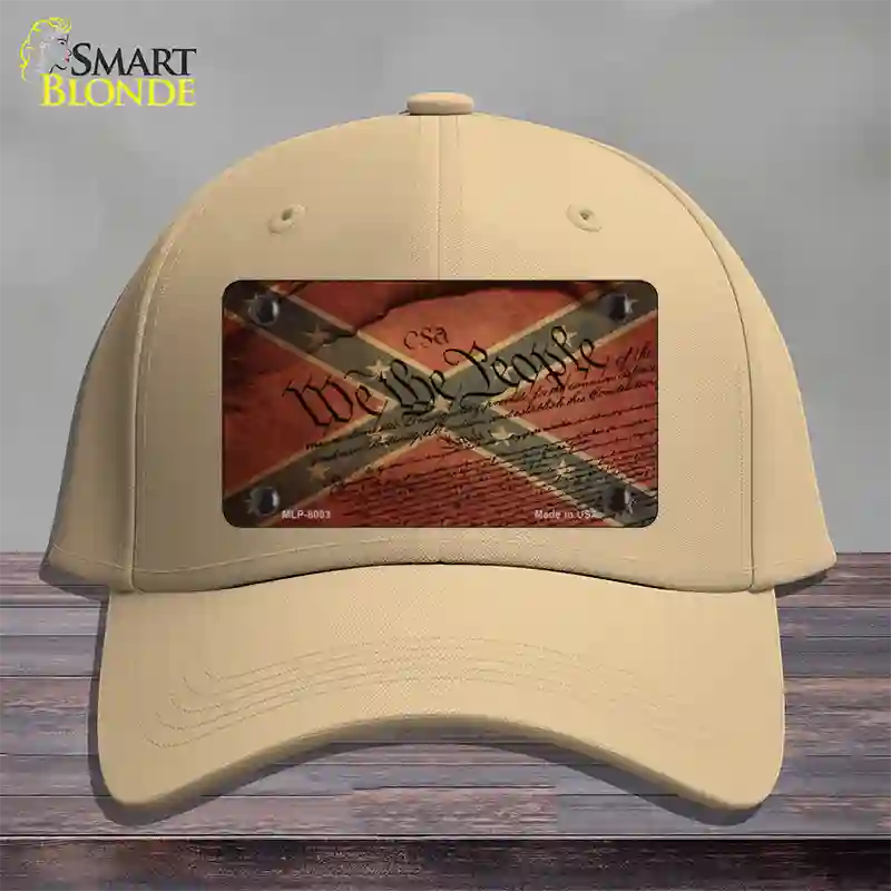 We The People Confederate Novelty License Plate Hat Cotton / Khaki