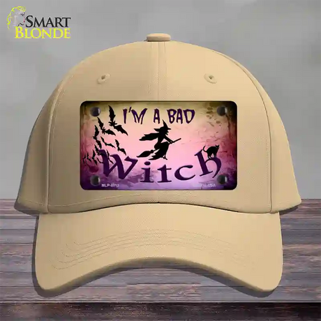 Im A Bad Witch Novelty License Plate Hat Cotton / Khaki