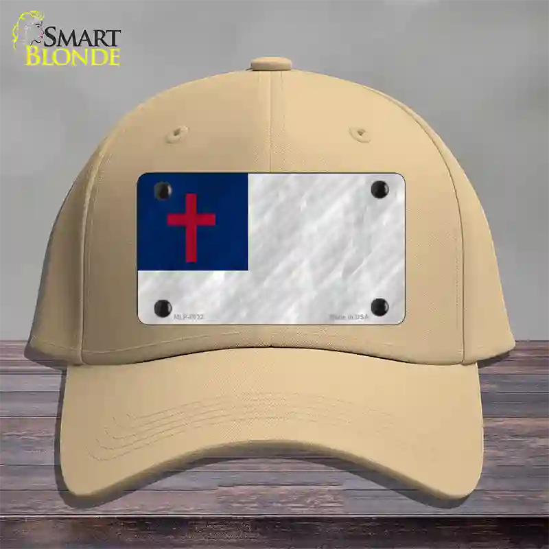 Christian Flag Novelty License Plate Hat Cotton / Khaki