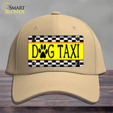 Dog Taxi Novelty License Plate Hat Cotton / Khaki