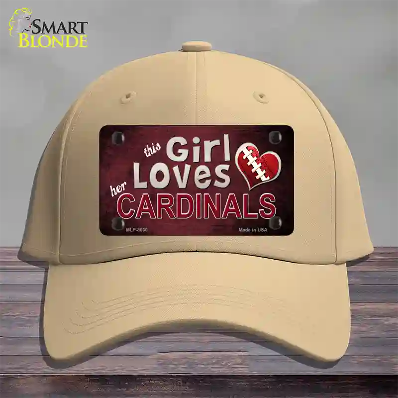 This Girl Loves Her Cardinals Novelty License Plate Hat Cotton / Khaki