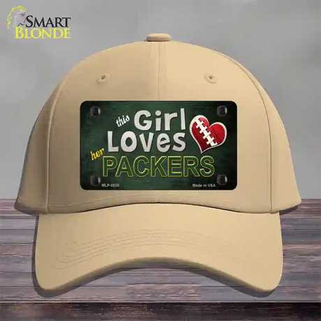 This Girl Loves Her Packers Novelty License Plate Hat Cotton / Khaki